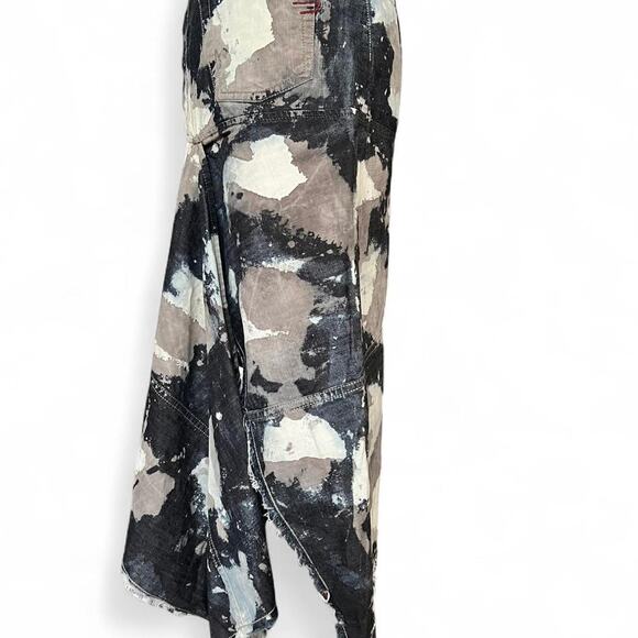 DIESEL Asymmetrical Deconstructed S/M Denim Maxi Skirt Grunge Y2K Avant Garde - Picture 4 of 8